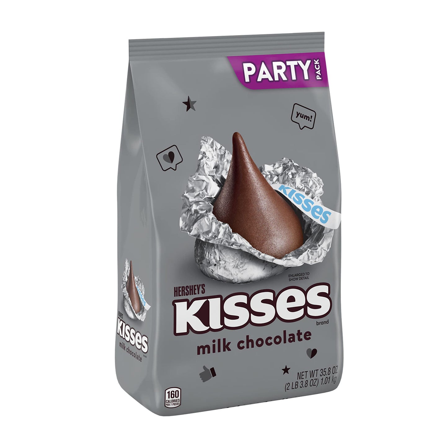 HERSHEYS KISSES Milk Chocolate Candy Party Pack, 35.8 oz (Pack of 2)