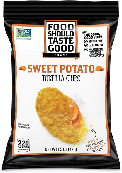 Food Should Taste Good Tortilla Chips, Sweet Potato, 1.5 Oz (Pack of 24)