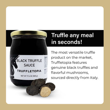 Truffletopia I Black Truffle Sauce I With Real Natural Black Truffles I For Seasoning, Cooking & Baking I Gluten Free, Non-GMO,