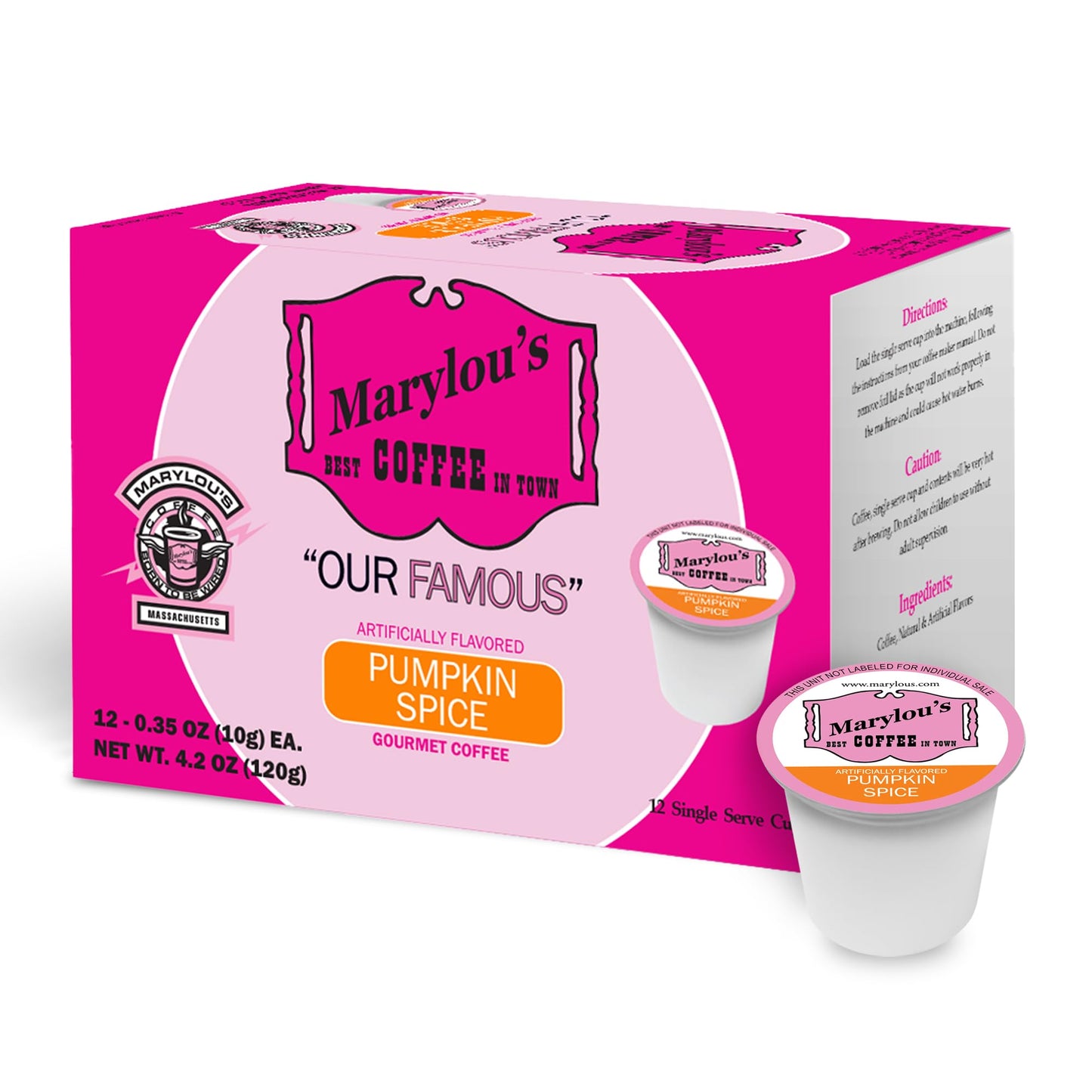 Marylous Pumpkin Spice Gourmet Coffee Pods - Compatible with Keurig Brewers - 12 Count