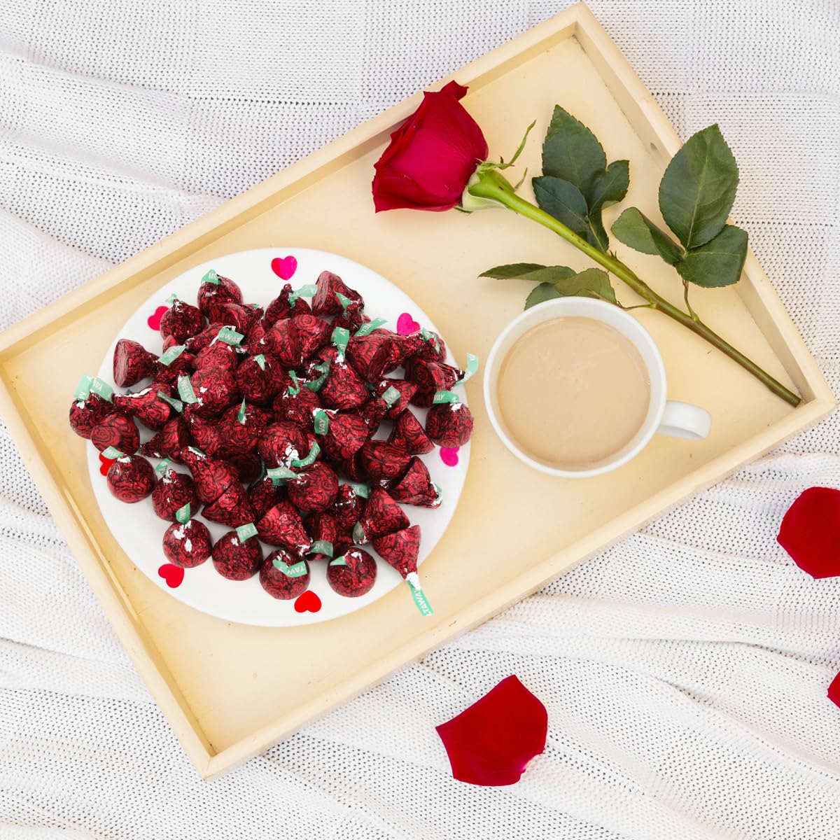 Meltaway Kisses, 4Lb Pack Of Chocolate Roses Individually Wrapped Bulk, Ideal Valentine Hersheykisses For Valentines Day Surprises, Perfect Valentines Chocolates For Romantic Gifts