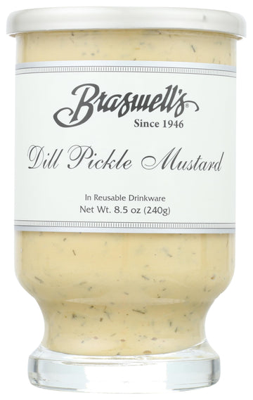 Braswells Dill Pickle Mustard 8.5 ounce jar