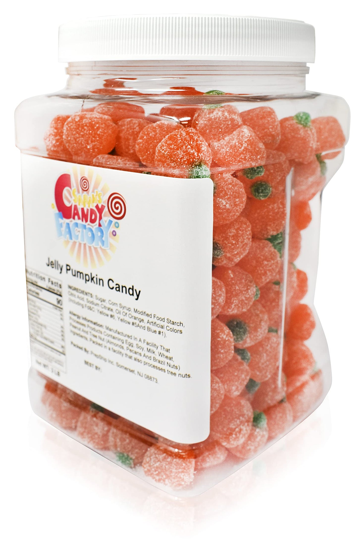 Sarah s Candy Factory Soft Jelly Pumpkin Candy in Jar, 3 Lbs