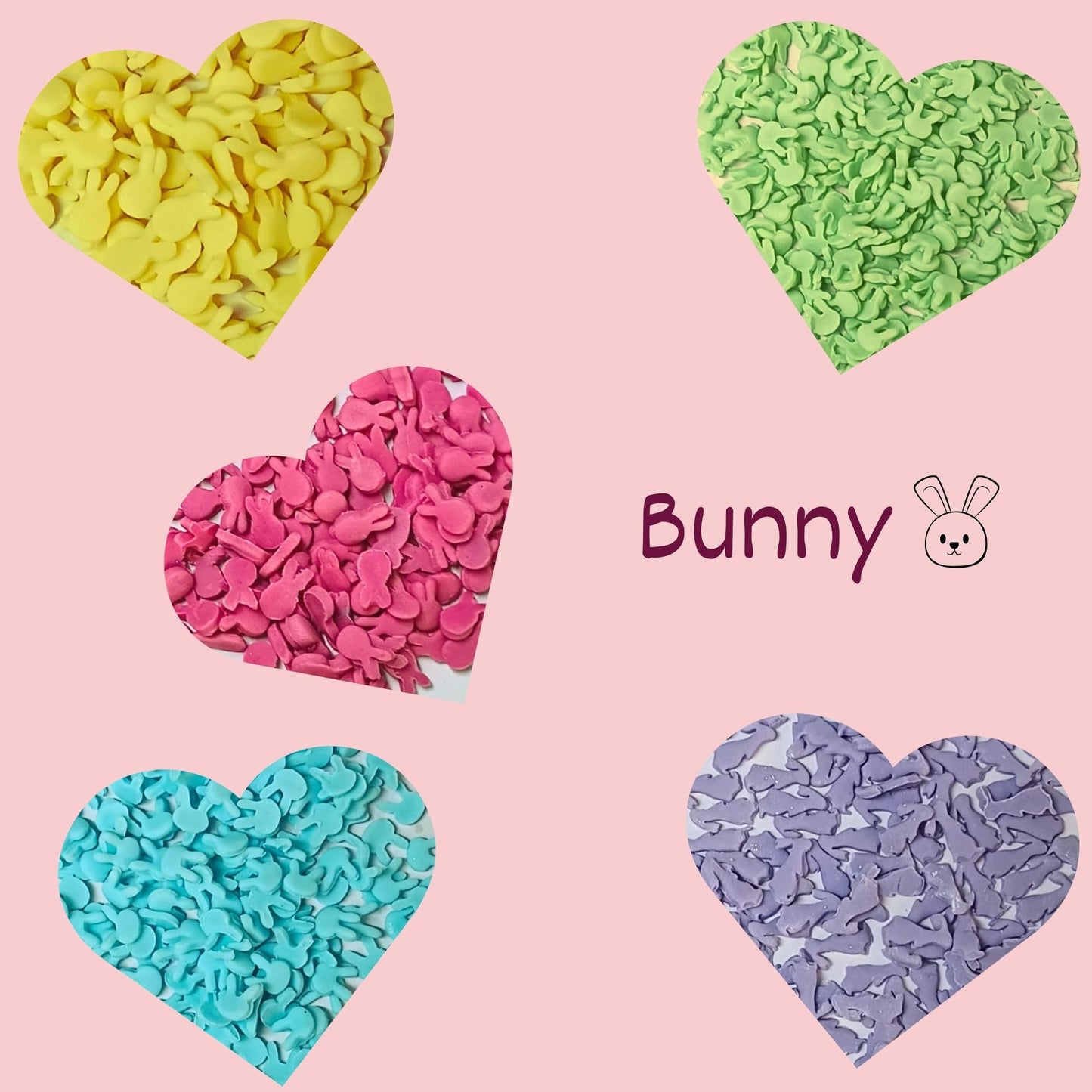 Confect Easter Sprinkles Edible | Assorted Pack Of 5 Parrot Green, Yellow, Pink And Sky Blue Easter Bunny I Cookies, Desserts &