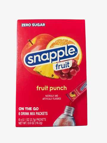 Snapple Fruit Punch Drink Mix- 6 Powder Sticks | Zero Sugar | On-The-Go Hydration Packs