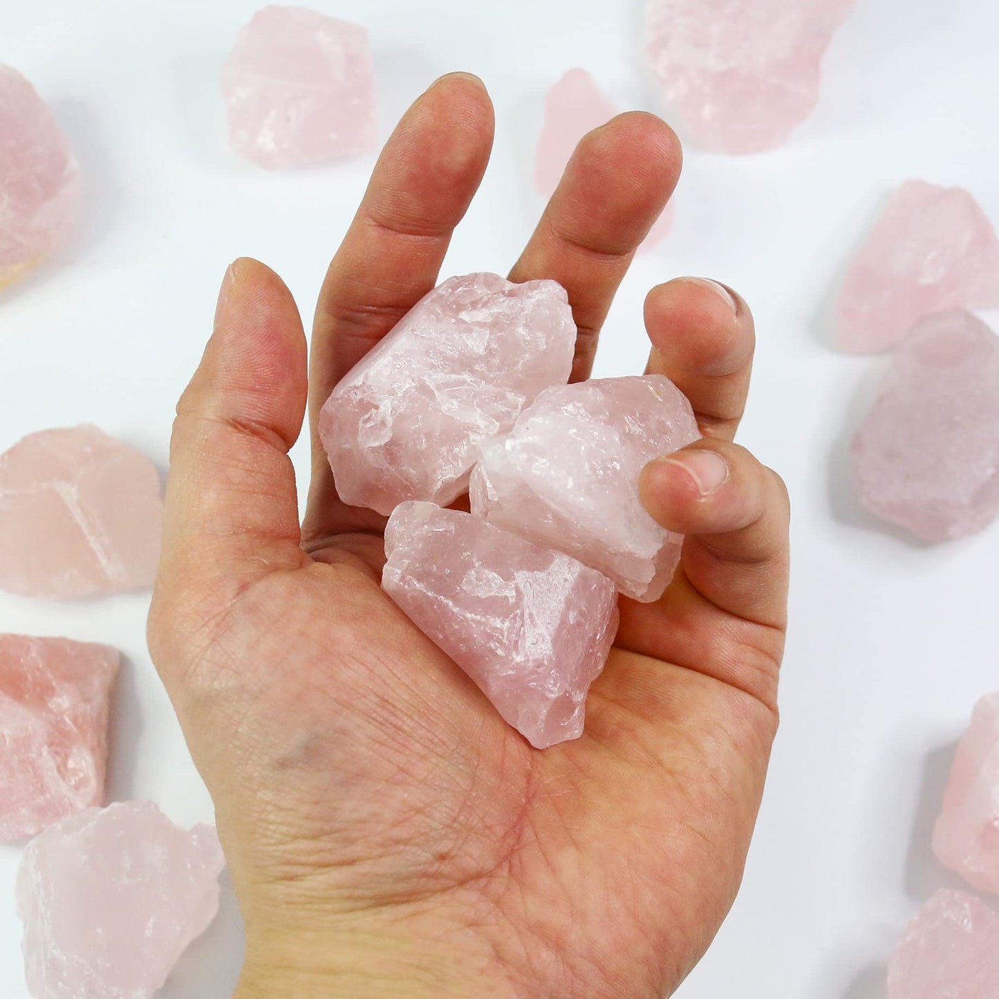 Nvzi Rose Quartz Crystals, Raw Crystals Bulk, Gem Stones Rocks Crystals, Tumbled Stones And Crystals Bulk, Rock Collection, Chak