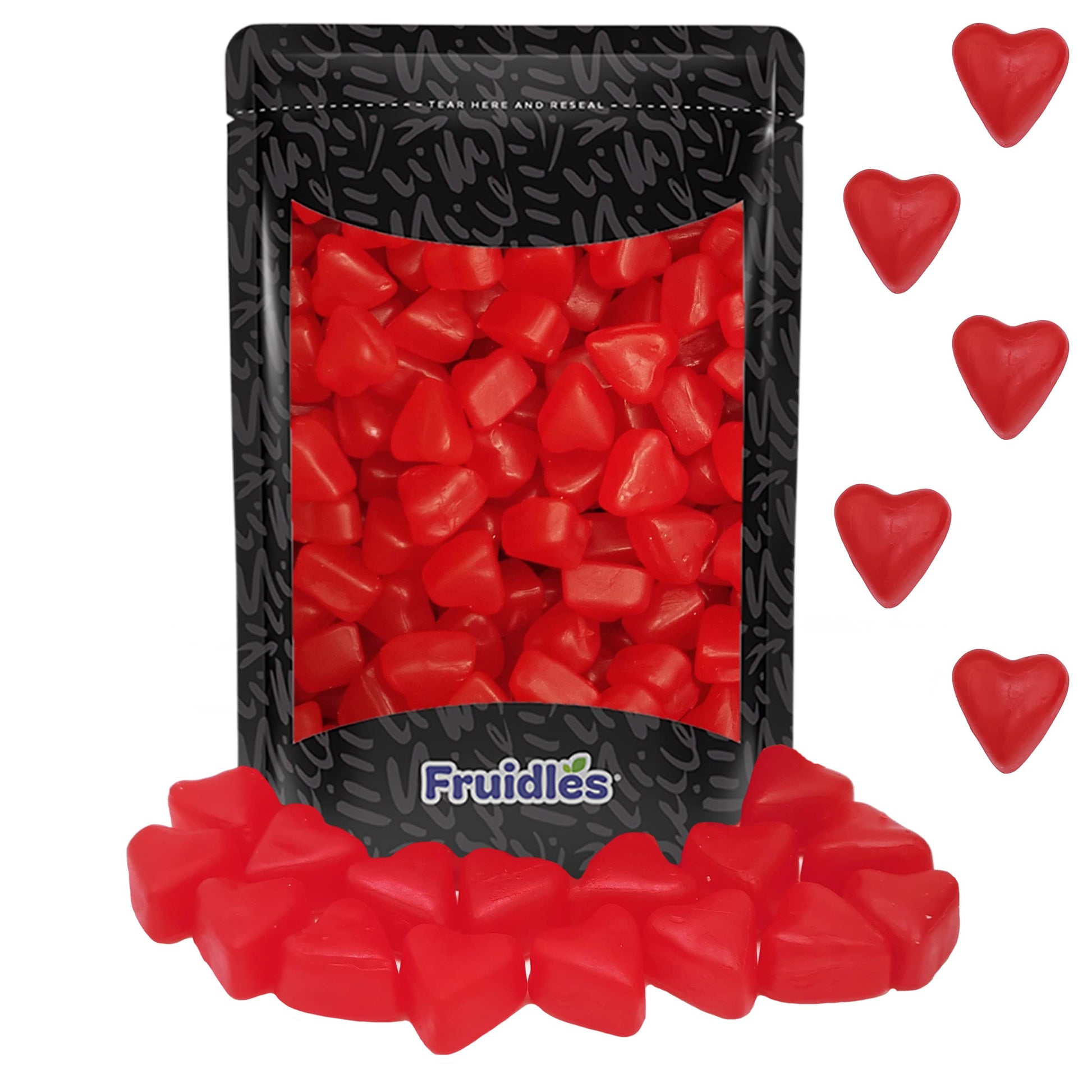 Fruidles Valentines Cherry JuJu Hearts Jelly, Delicious Gummy Candy, Fun and Festive Holiday Snacking, Party Favor (1 Pound)