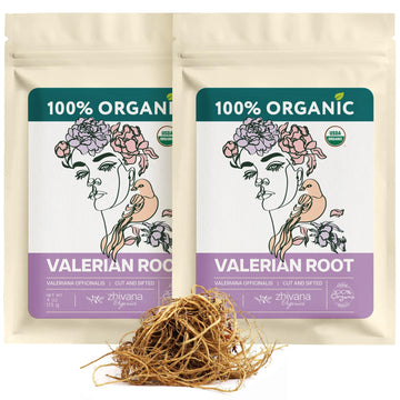 Zhivana Organics Organic Valerian Root Tea (Pack of 2) - Valarian Root Herb - Sleep Longer & Better - Support Nervous System, Lo