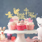 Gyufise 30Pcs Mi Bautizo Cupcake Toppers Gold Glitter Cross Angel Dove Cupcake Toppers Angel Religious God Bless Cupcake Picks F