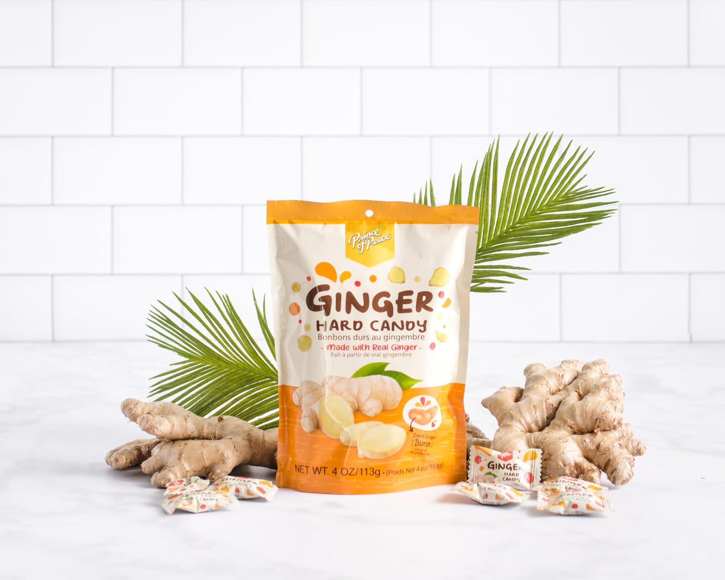 Prince Of Peace Ginger Hard Candy With Center-Filled Burst, Made With Real Ginger, 2.2 Lb Bag - Bold And Spicy Flavor, Natural D