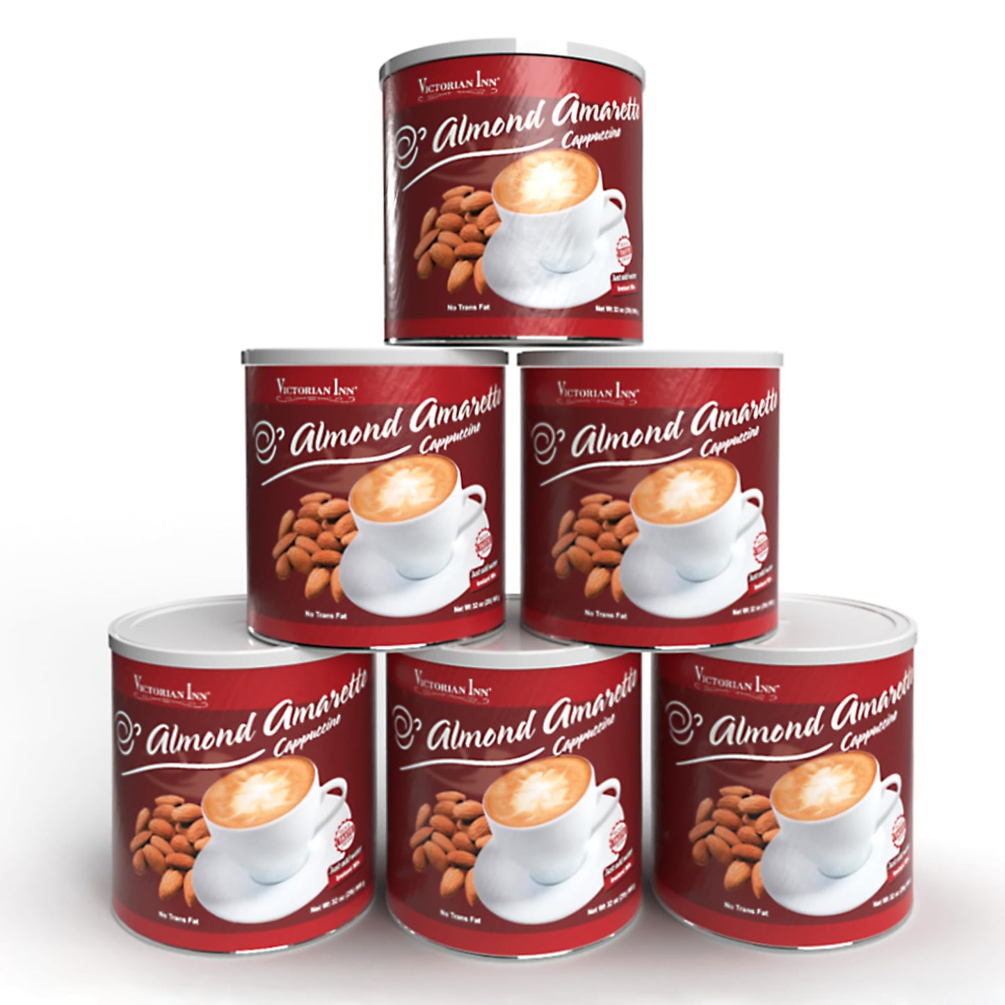 Victorian Inn Instant Cappuccino Almond Amaretto 32 Ounce Pack of 6