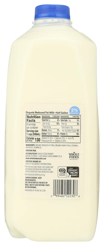 365 by Whole Foods Market, Organic 2% Reduced Fat Milk, 64 Fl Oz