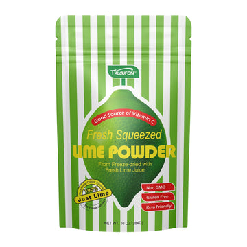 Talcufon Freshly Squeezed Lime Powder 10 Oz, Just Cold Pressed, Freeze Dried Lime Juice Powder No Added Sugar, Gluten Free, Non-