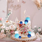 Rssta i Cake Toppers - 30 PCS Foam Ball Mini Balloon Decorations - Blue White - Ideal for Baby Shower, Birthday, Wedding, Anniversary Parties