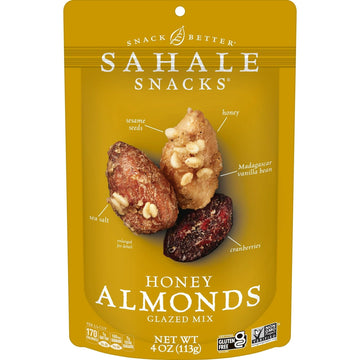 Sahale Snacks Glazed Mix Honey Almonds, 4 Ounce Pack, Gluten-Free Snack