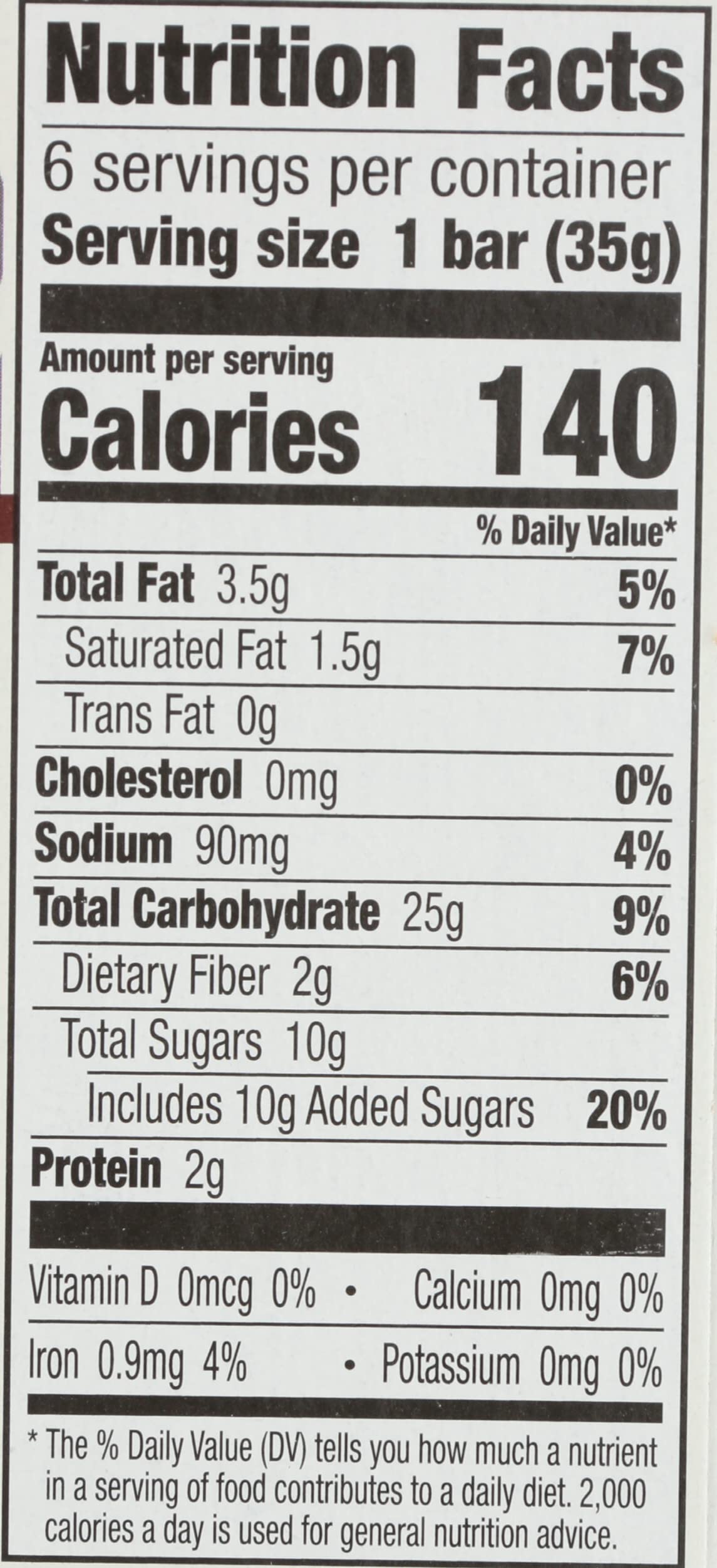 Cascadian Farm Organic Chewy Dark Chocolate Chip Granola Bars, 6 ct, 1.2 oz each