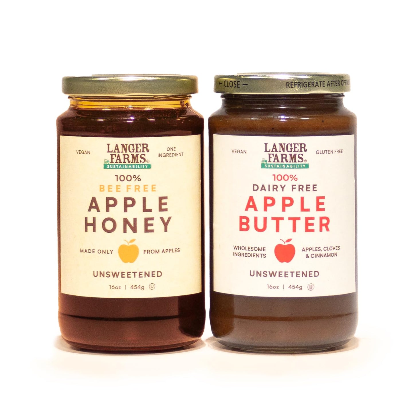 Langer Farms Pure Apple Honey, Vegan Honey Sweetener Substitute, Made From Apples, No Sugar Added, 16 Ounces