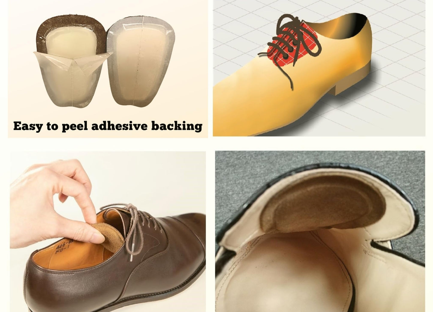 Pedag Supra  German Handmade Shoe Tongue Pads  Soft Suede Leather And Memory Foam Shoe Padding  Solves Loose Shoes Problem  1 Pa