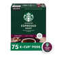 Starbucks K-Cup Coffee Pods, Dark Roast Espresso, 100% Arabica, 75 Pods