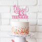 YCTHUNFISH 13th Birthday Cake Topper Glitter Number 13 Pink Bamboo Decoration