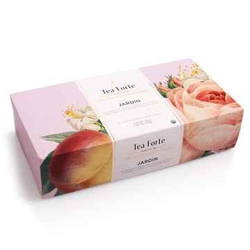 Tea Forte Jardin Organic Fruit, Herb And Flower Teas, Petite Presentation Box Tea Sampler Gift Set With 10 Handcrafted Pyramid Tea Bag Infusers