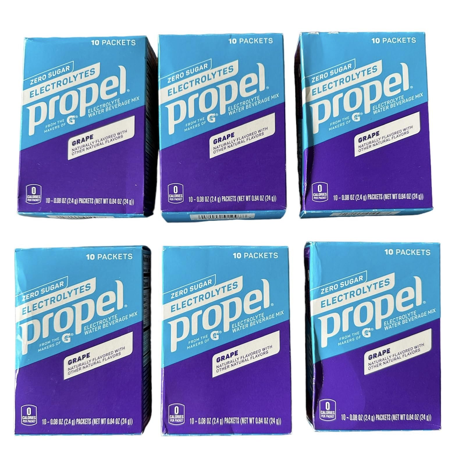 Gatorade Propel Zero Powder Packets Grape, 10-Count (Pack Of 6)