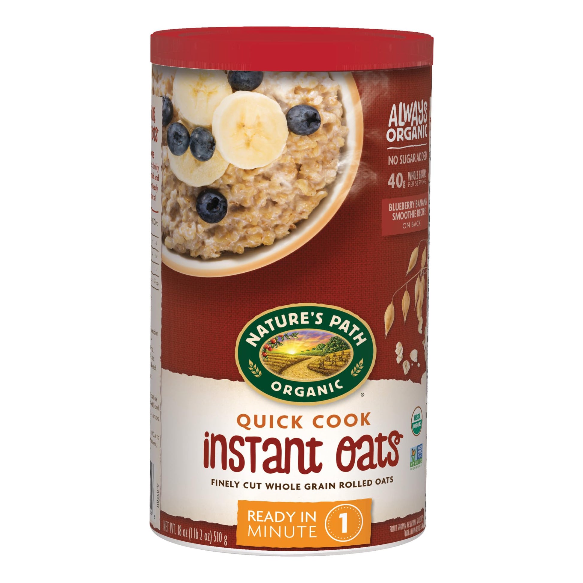 Nature'S Path Organic Quick Cook Instant Oatmeal, 18 Oz (Pack Of 1), Non-Gmo