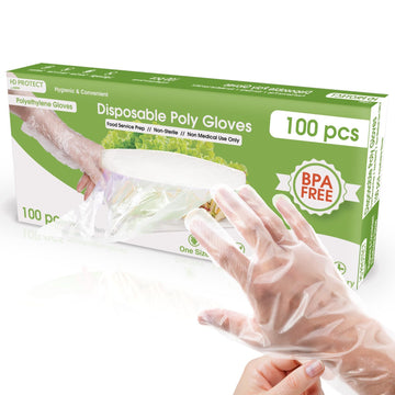 Keppi 100Pcs Plastic Gloves  Bpa & Latex Free  Perfect Food Handling Gloves  Food Safe Disposable Gloves For Cooking  Bulk Food 