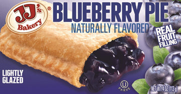 JJ s Bakery Blueberry Pie Snack Pies, Individual Dessert, Fresh-Baked, Nut-Free, Kosher Parve, 4 Oz Each (Pack of 12)