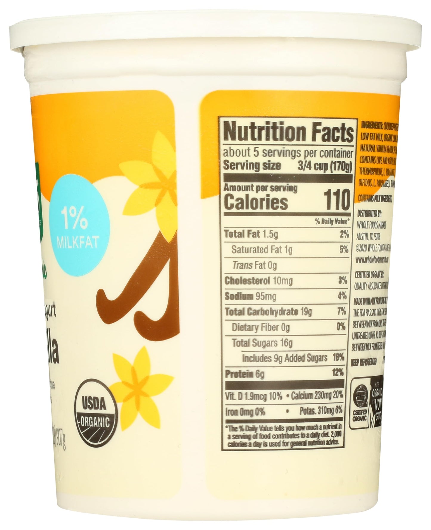 365 by Whole Foods Market, Organic Vanilla Low Fat Yogurt, 32 oz