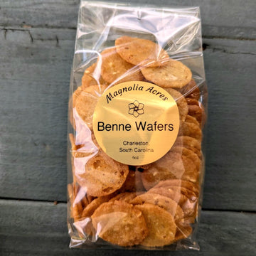 Benne Wafers - Charlestons Traditional Sesame Cookie Snack by Magnolia Acres, Handcrafted Southern Treat, 5 oz Bag