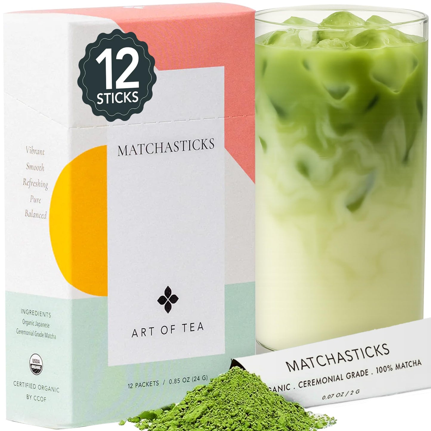 Art of Tea Matcha (Matchastick 12 Count) - 0.84 Ounce Pack of 12
