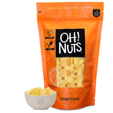 Ginger Candy | 1 lb - Dried Fruit Slices | with Crystallized Sugar Candied Coating | Dehydrated Fruit Bites | Packed in New York