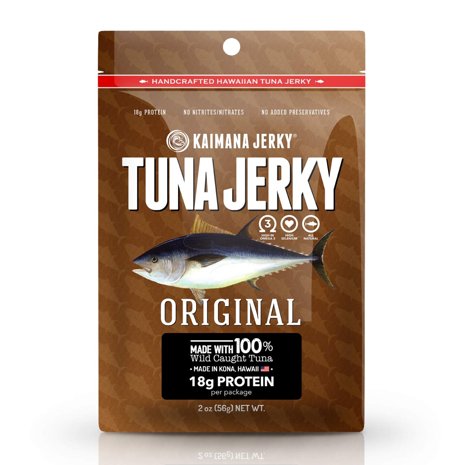 Kaimana Ahi Tuna Jerky Hawaiian Warrior 1.5 Ounce - Paleo Style - Top-Grade Fish Jerky Made In The Usa. High In Omega 3S  All Natural And Wild Caught (2 Ounces  Oriflavor Blendal)