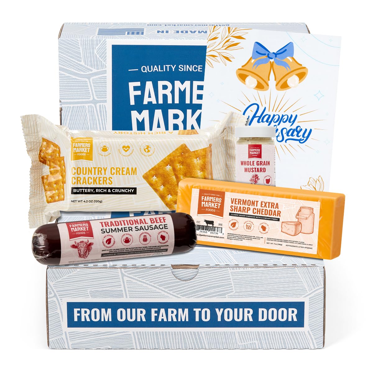 Deli Direct Farmers Market Charcuterie Sampler - Gourmet Meat & Cheese Gift for Valentines Day & Anniversaries