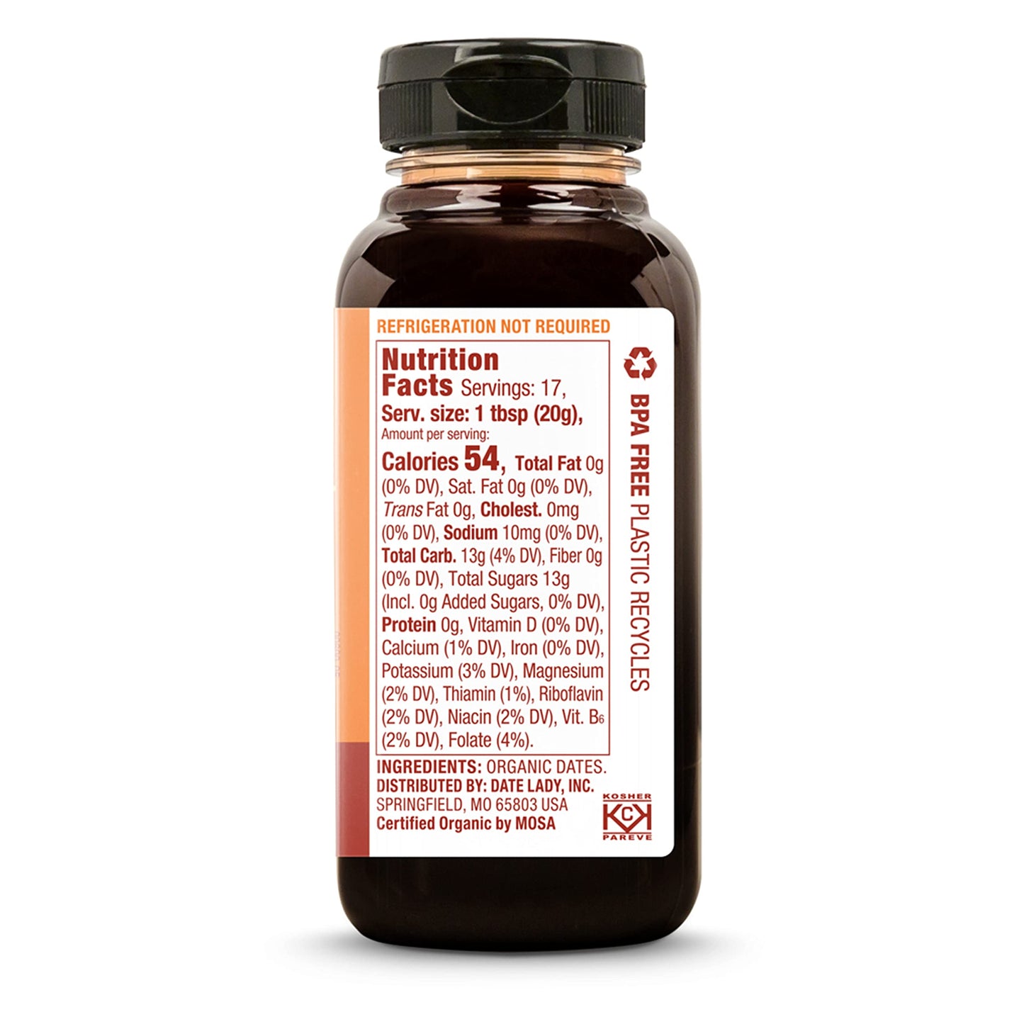 Date Syrup By Date Lady 12 Ounce Squeeze Bottles | (2-Pack) | Organic, Vegan, Paleo, Gluten-Free & Kosher | Sugar Substitute | More Nutrition Than Maple Syrup Or Honey