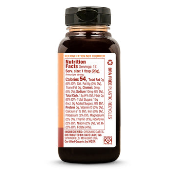 Date Syrup By Date Lady 12 Ounce Squeeze Bottles | (2-Pack) | Organic, Vegan, Paleo, Gluten-Free & Kosher | Sugar Substitute | More Nutrition Than Maple Syrup Or Honey
