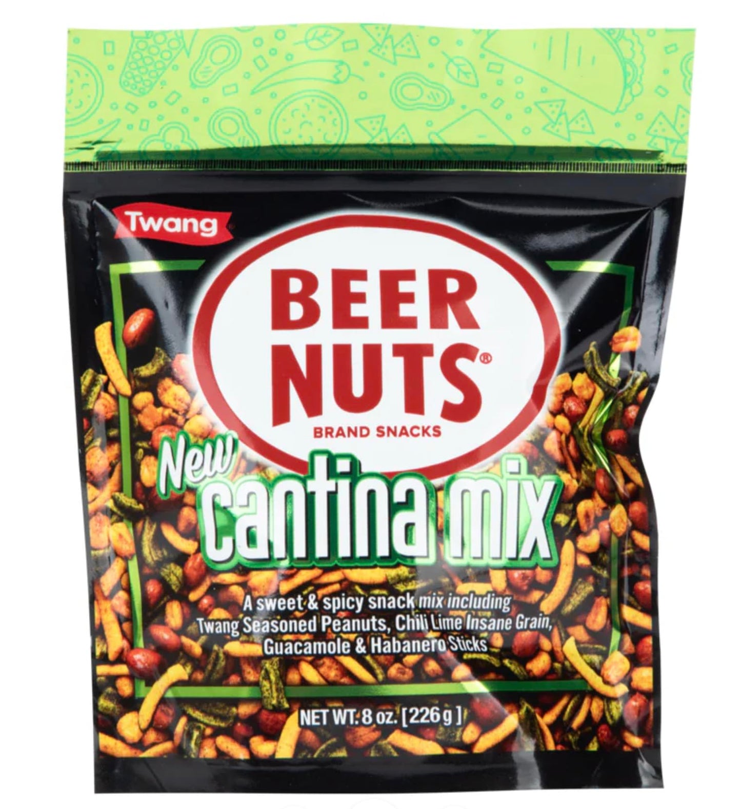 BEER NUTS Cantina Mix Snack, Crunchy Pretzels & Peanuts, 8oz Pack