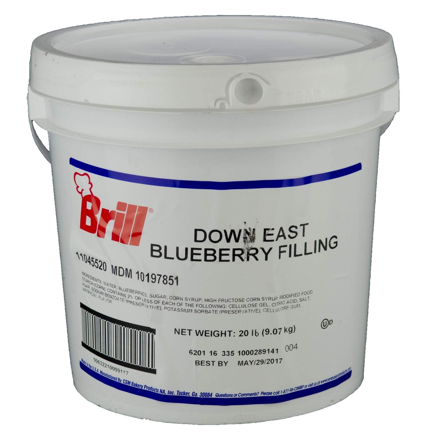 Brill Down East Blueberry Filling, 20 Pound -- 1 each.