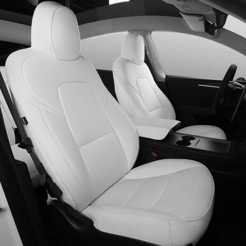 Xipoo Fit Tesla Model Y Car Seat Cover Pu Leather Cover Fully Wrapped All Season Protection For Tesla Model Y 2020 2021 2022 202