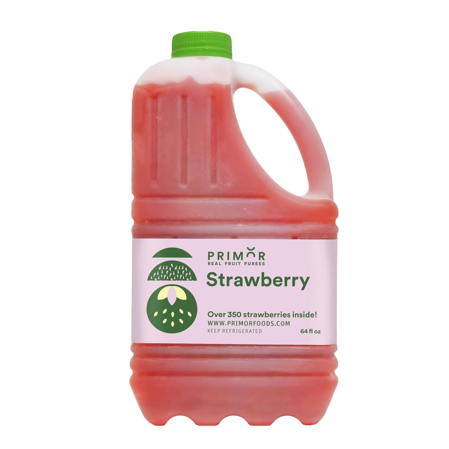 PRIMOR Strawberry Fruit Puree - 64 Fl Oz (Pack of 1) - Made with Real Fruit for Juices, Smoothies, Desserts and More