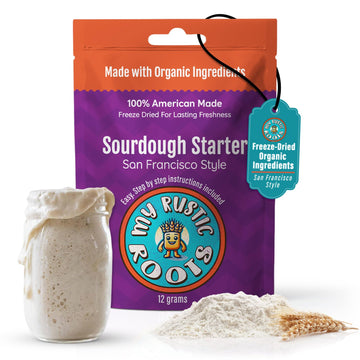 MY RUSTIC ROOTS San Francisco Sourdough Starter Culture - All Natural & Organic Sourdough Bread Starter - Beginner Friendly - Pe
