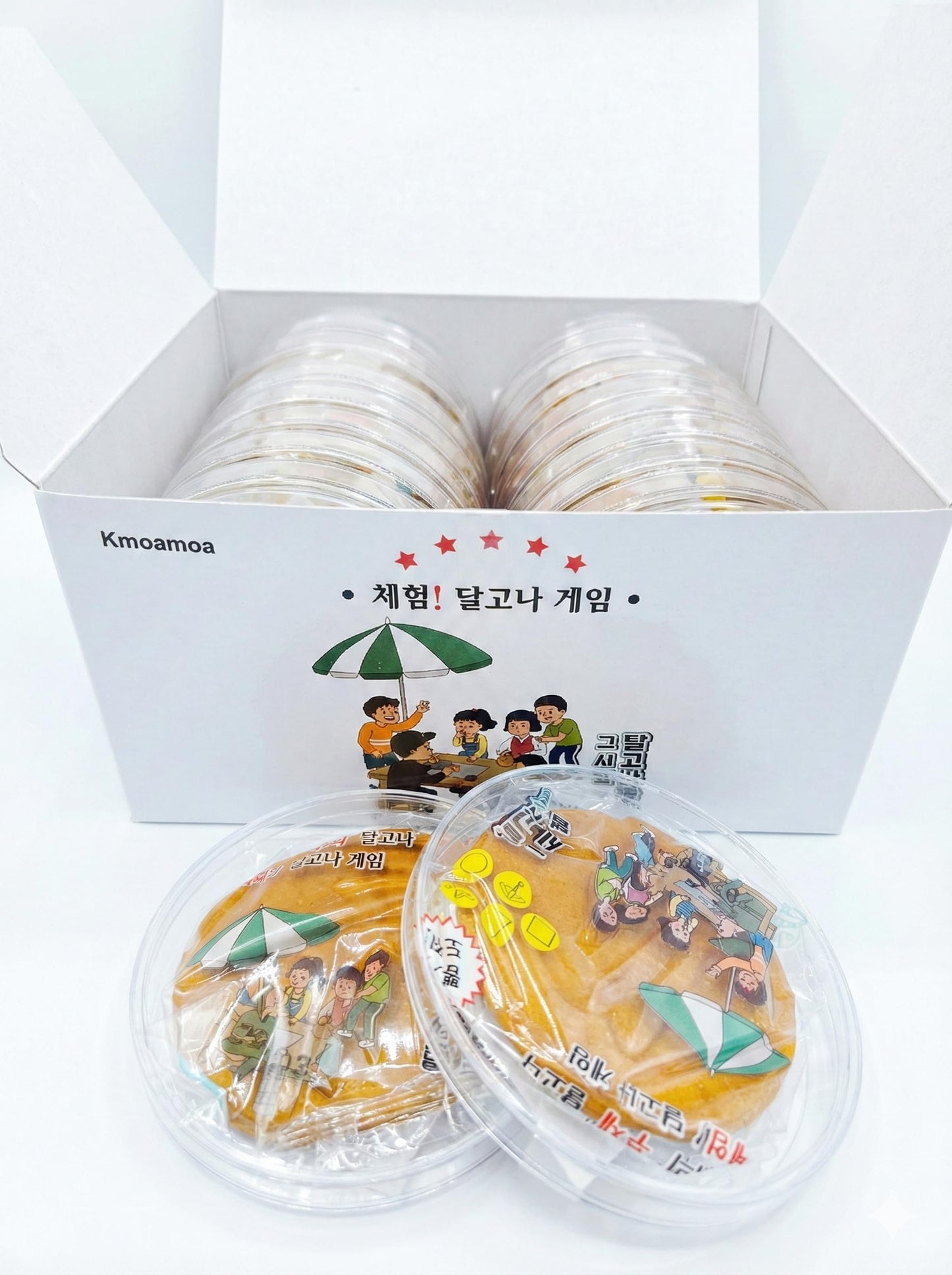 Handmade Korean Dalgona Candy - 20 Pack Honeycomb Toffee, Classic K-Drama Challenge Candy, Individually Wrapped, Authentic Korea