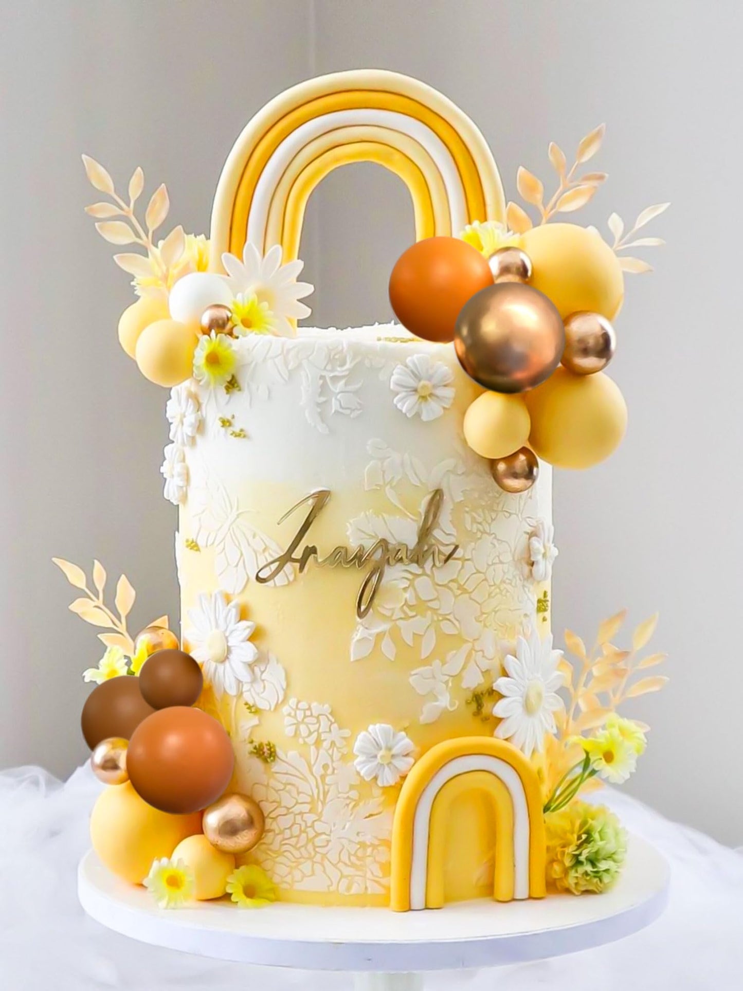 Orange Cake Decoration Summer Sunshine Cake Topper Yellow Orange Balls Cake Decoration For Wedding Bridal Shower Birthday