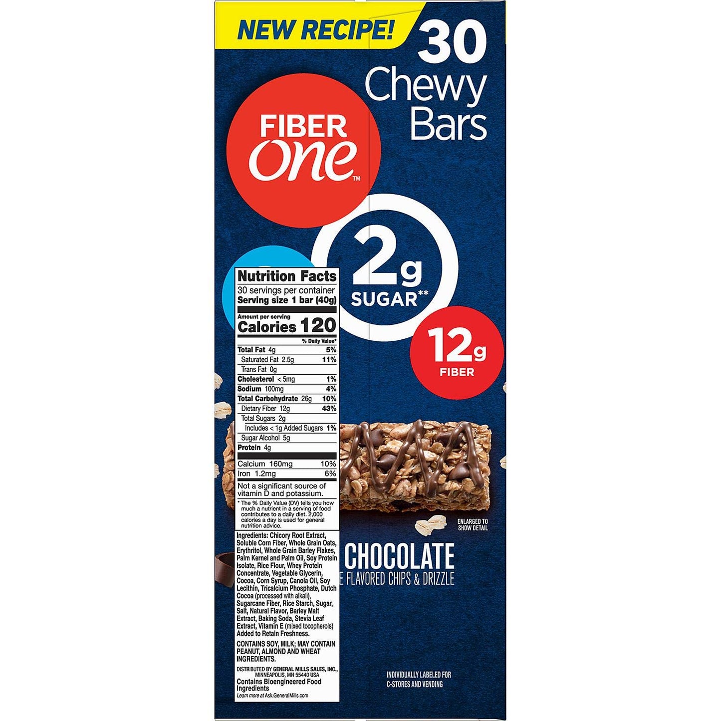 Fiber One Oats & Chocolate Chewy Bars, 36Count
