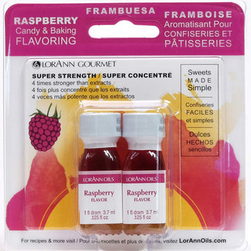 Lorann Raspberry Ss Flavor, 1 Dram Bottle (.125 Fl Oz - 3.7Ml - 1 Teaspoon) - 2 Pack