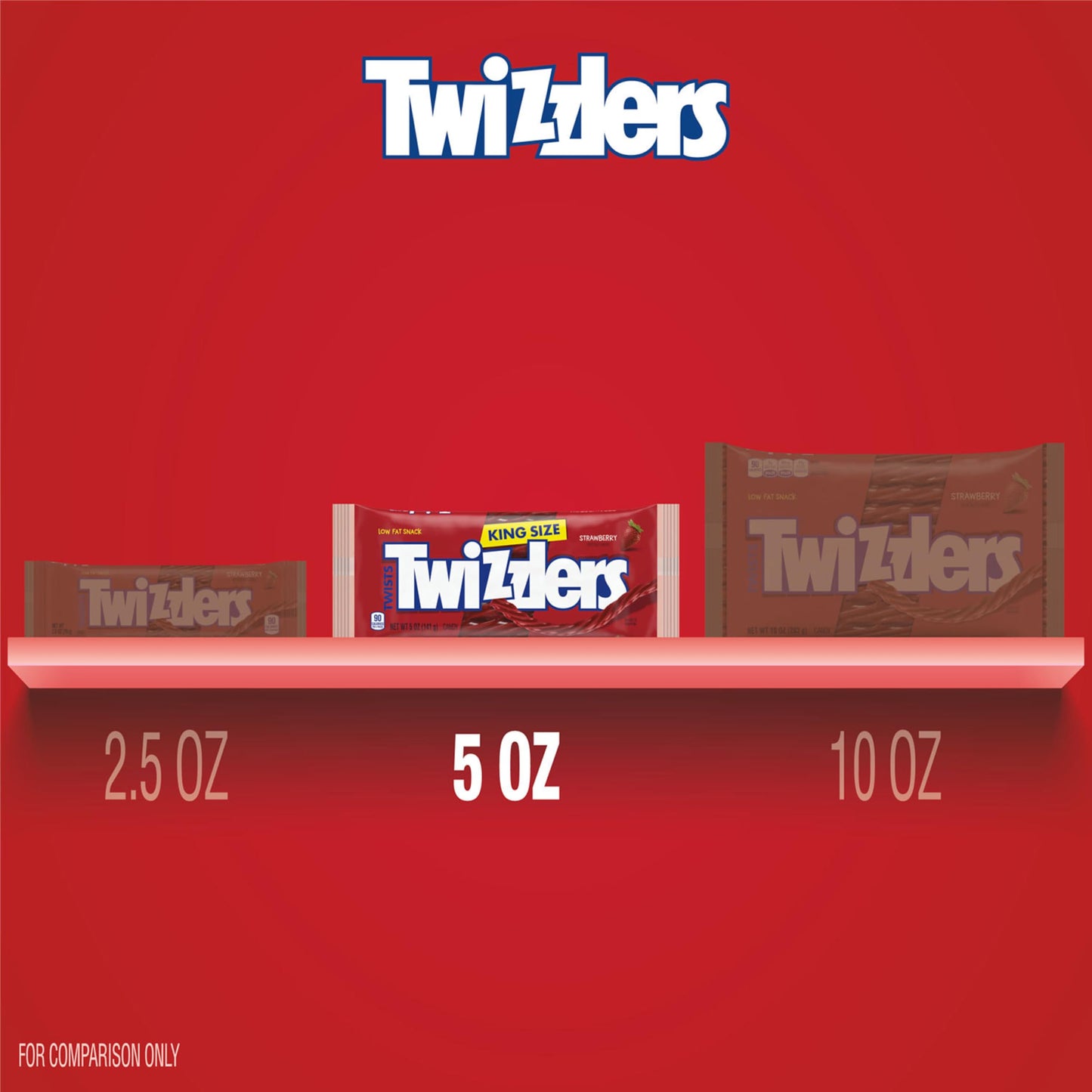 Twizzlers Twists Strawberry King Size, Candy Bags, 5 Oz (15 Count)