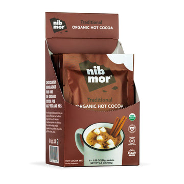 Nib Mor Organic Drinking Chocolate - Delicious, Healthy Treat - Traditional, 1.05 Oz (Pack Of 6)