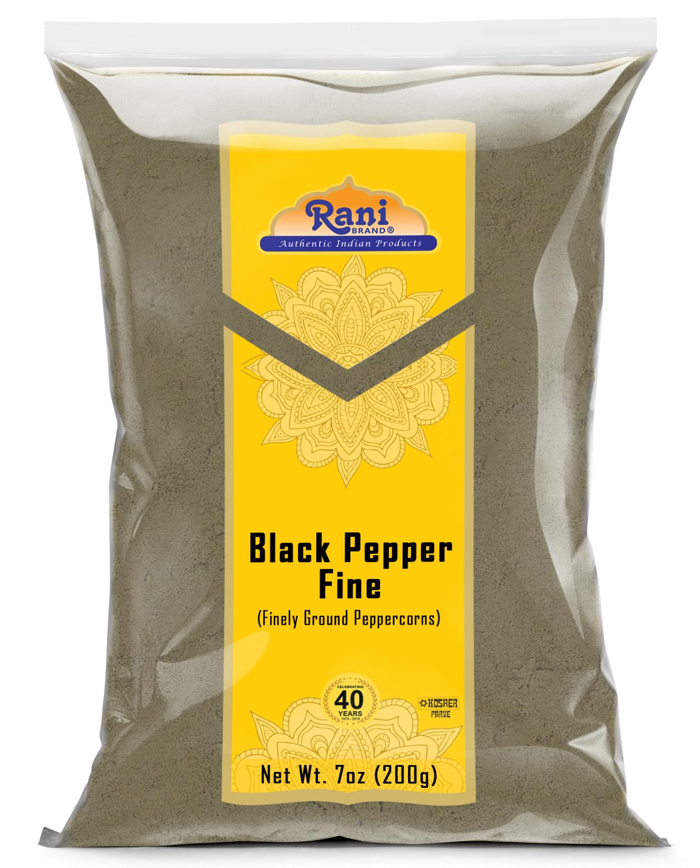 Rani Black Pepper Fine Powder 80 Mesh, All Natural, Vegan, Gluten Friendly, 7oz (200g) - Non-GMO, Kosher, Product of Vietnam