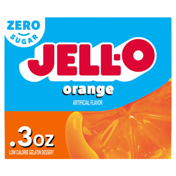 Jell-O Orange Flavor Sugar-Free Gelatin Mix, 0.30 Ounce (8.5G), (Pack of 5)